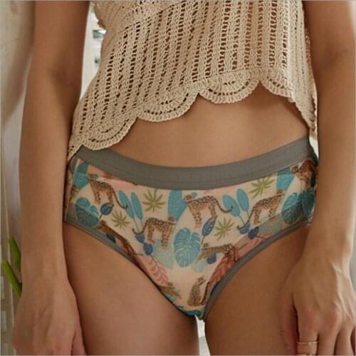 Hot Transparent Skull Print Women Underwear Cool Halloween Thin Mesh Sexy Panties Sex Thong Seamless Briefs Tanga String S1333