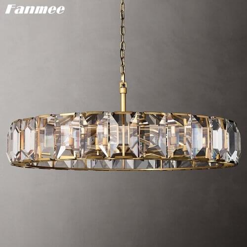 Harlow Crystal Round Chandelier Modern Clear Crystal Ceiling Chandelier LED Home Decor Hanging Light Fixture for Living Room