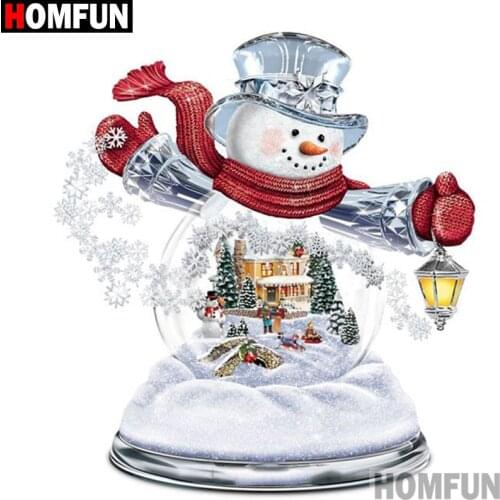 HOMFUN Full Square/Round Drill 5D DIY Diamond Painting "Cartoon snowman" Embroidery Cross Stitch 5D Home Decor Gift A00054