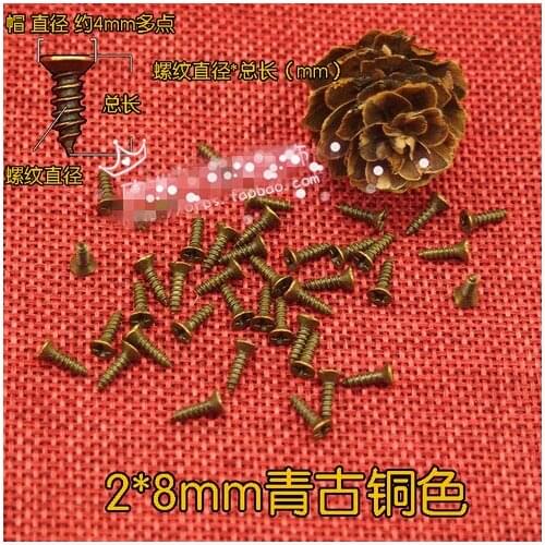 Fasteners supplies Bronze tapping M2*8 small hinge special antique small screw screws iron cross head