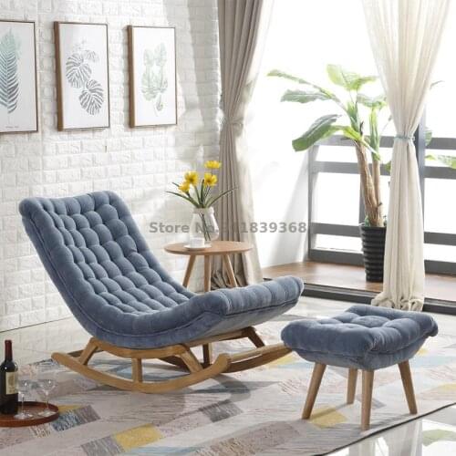 Nordic rocking chair sofa adult lazy lounge chair elderly pregnant woman chair single balcony nap easy chair home leisure