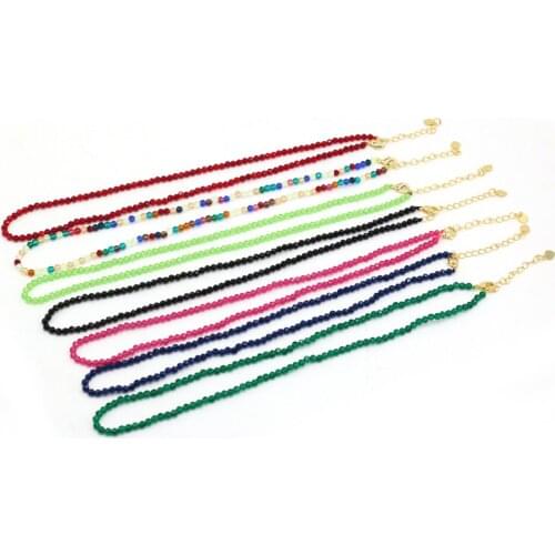 Hot Selling Natural Stone Semi-precious Stone Fine Spinel DIY Fashion Charm Necklace Bracelet Beaded Jewelry Length 38+5cm