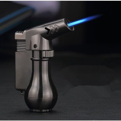 Mini Spray Gun Compact Butane Jet Lighter Torch Turbo Lighter 1300 C Flated Windproof Metal Jet Lighter NO GAS