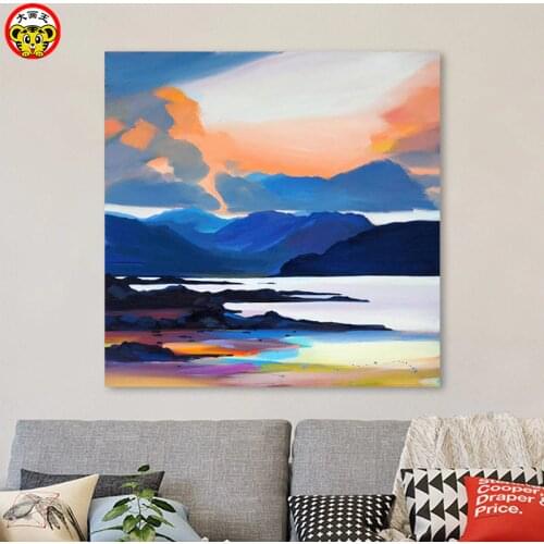 Painting by numbers art paint by number Big picture DIY modern minimalist seaside color landscape living room room decorative