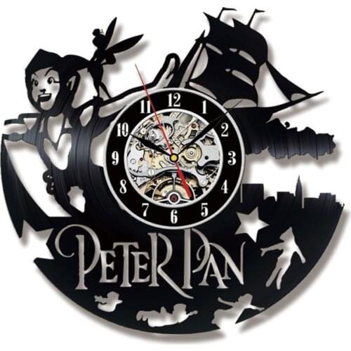 Peter Pan Movie Vinyl Record Wall Clock wandklok Decorate your home with Modern Large Art large wall clock