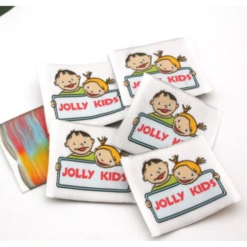 Wholesale 1000pcs customized garment High density labels/woven labels/clothing label/embroidered tag straight cut HWSC-001