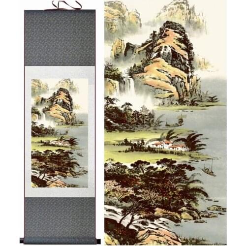 Landscape painting Home Office Decoration Chinese scroll painting mountain and River paintingPrinted painting
