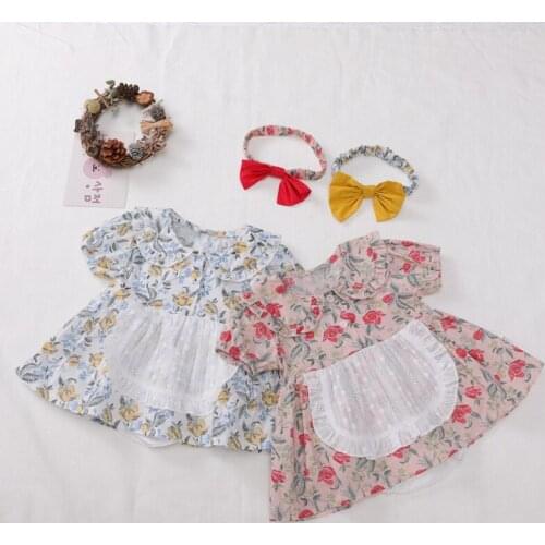 Baby Girls Dress With Headband Summer 1st Birthday Party For Girls Princess Dress Newborn Baby Romper Dress Cotton Overalls