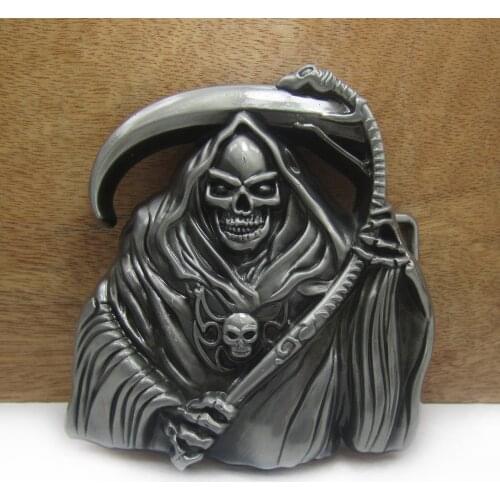 BuckleClub zinc alloy retro skull belt buckle western cowboy jeans gift belt buckle FP-03262 pewter finish