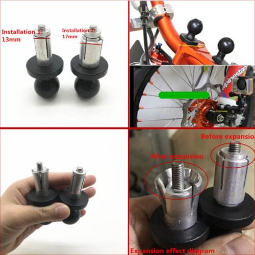 Rubber Motorcycle Bike Mount Black Fork Stem Base with Ball Head Aluminum Base for Gopro Ball Mount Adapter Mobile phone holder