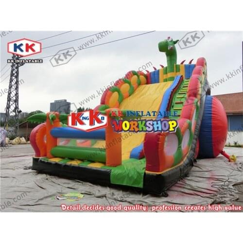 Fun dragon childrens playground Adventure giant slide Climb inflatable slides