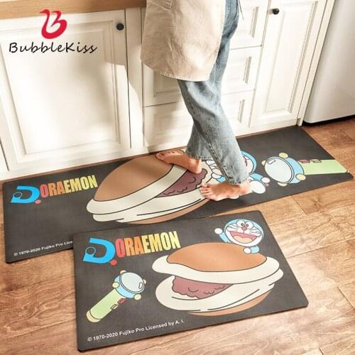Bubble Kiss Japanese Style Cute Cartoon Pattern Entrance Mat Home Decor Oil-Proof Kitchen Mat PVC Carpets for Bed Room 2021 New