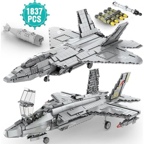 High-tech Creator Air Force Arms Series Building Blocks Aircraft Fighter Bricks Toys Birthday Christmas Gift For Boyfriend
