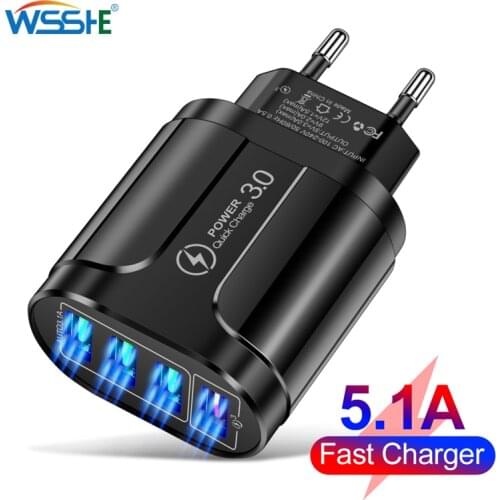 EU/US Plug USB Charger Quick Charge 3.0 For Phone Adapter for iPhone 12 Pro Max Tablet Portable Wall Mobile Charger Fast Charger