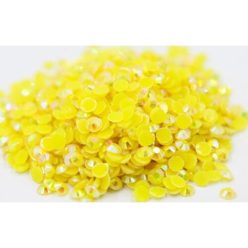 Jelly Citrine AB 2~6mm Flatback стразы Resin Non hotfix Rhinestones in Bulk Package Plastic Nail Art Decoration for Garment