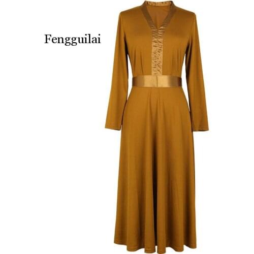 New Women Elegant Casual V-neck Knitted Stretch Sweater Dress Autumn Winter Female Pleated Dresses Vestidos