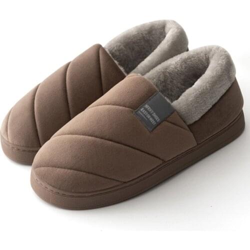 Winter Men Home Indoor Warm Slippers Coral Cotton Shoes Soft Plush Bedroom Slipper House Footwear Thicken Male Fluffy Footwear
