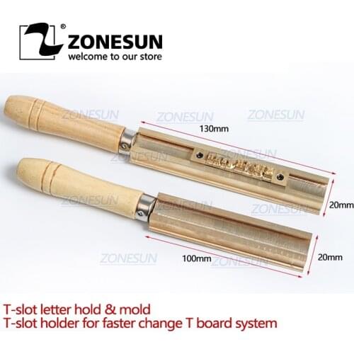 ZONESUN Hot Stamping Machine Accessory Spare Parts Customized T-slot English Letter Copper Mold Brass Stamp Die Leather DIY