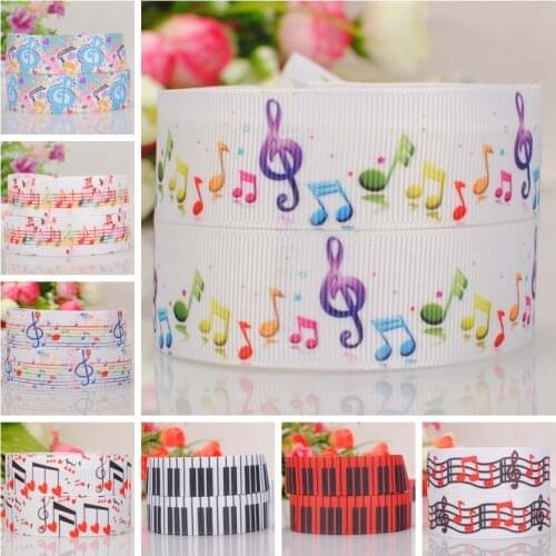 10 yards 50 yards/100 yards 7/8"(22mm) sale hot Musical notation ribbon cartoon grosgrain cartoon ribbon