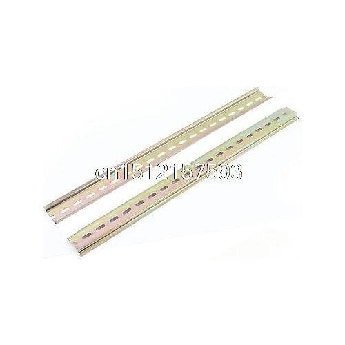2pcs Slotted Metal 35mm DIN Mounting Rail 40cm Long for AC Contactor