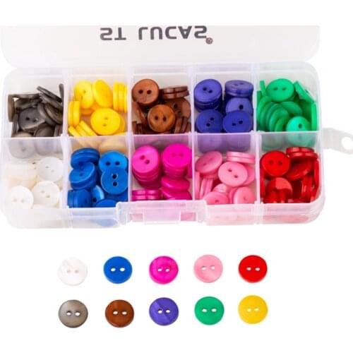 200pcs with box 11.5mm colour Natural Shell Sewing Buttons Round small Button for chindren clothes garment Sew Accessories DIY
