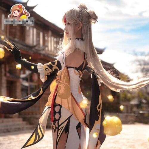 2021 The Hot Anime Genshin Impact cos NingGuang cospaly costume full set LL