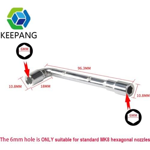 3pcs 6mm 7mm L-shaped Spanners Hexagonal wrench Sleeve Wrench 5 in 1 Spanner for Heat block for Ender 3 E3D MK8 Nozzles
