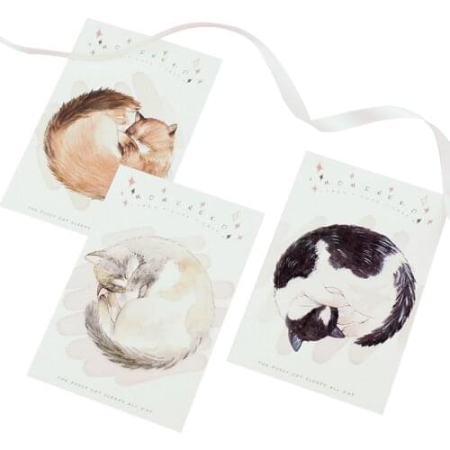 30 Pcs/lot Lovey The cat sleeps all days Greeting Card Postcards Christmas Birthday Wedding Greeting Cards