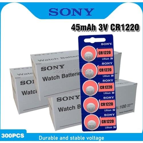 300PC Sony CR1220 CR 1220 Lithium Li-ion Battery DL1220 BR1220 ECR1220 LM1220 L04 5012LC Replacement Button Coin Cell Battery