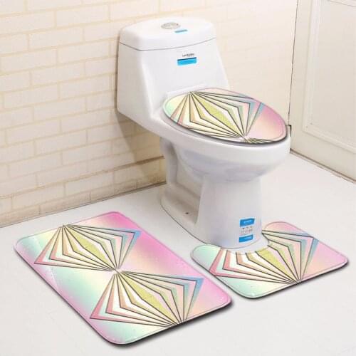 3D color bath mat rug rugs for bathroom bathroom carpet bathroom decoration shower mat bath mat set Toilet Three-piece set Mat
