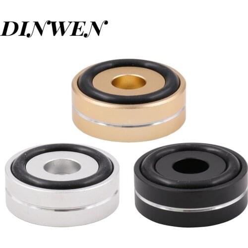 4PCS AUDIO FEET PAD 40x15mm Machined Aluminum Isolation Stand Base Feet Mat for Turntable DAC Speaker Amplifier Radio CD Player