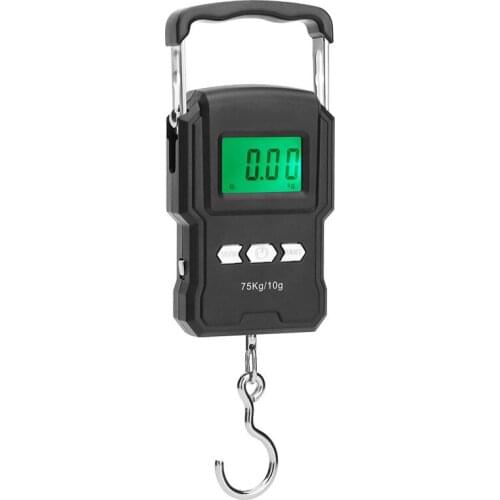 75Kg Digital Scale Travel Fishing Luggage Postal Hanging Hook Tape Measure Electronic Weighing Scale