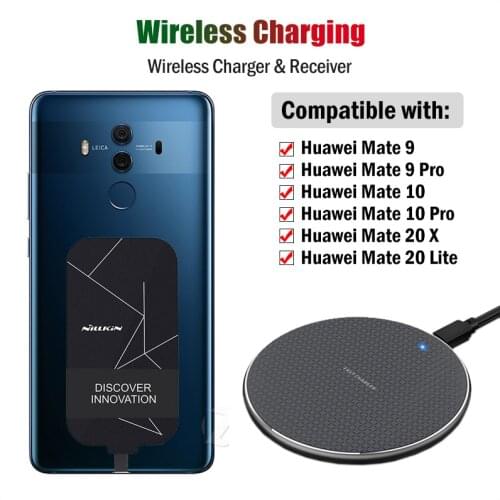 Qi Wireless Charging for Huawei Mate 9 10 Pro 20 Lite 20 X Wireless Charger+USB Type C Receiver
