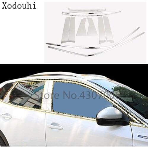 Car Styling Stainless Steel Glass Window Garnish Pillar Middle Column Trim For Peugeot 3008 GT 3008GT 2016 2017 2018 2019 2020