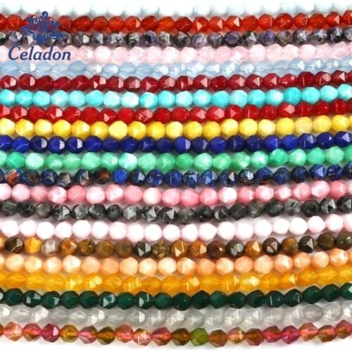 48pcs/strand Natural Stone Beads Rock Crystal Loose Faceted Spacer Beads 8mm Diy Bracelet Necklace Handmade For Jewelry Making