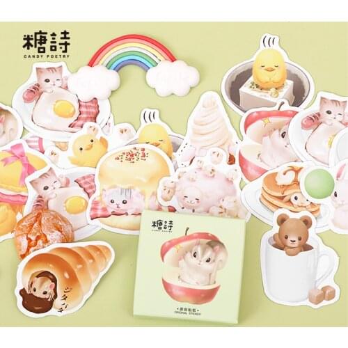 45 pcs/box Naughty Guineapig Decorative Stickers Scrapbooking Stick Label Diary Stationery Album Bullet Journal Stickers