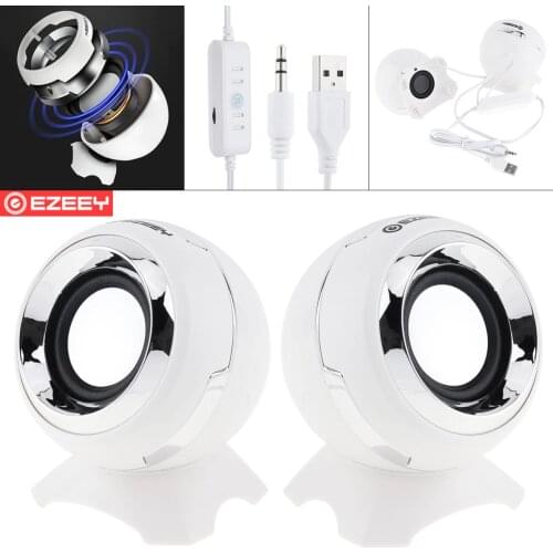 EZEEY Q8 90Hz-20KHz Mini Subwoofer Speaker with 3.5MM Audio Socket and Volume Control for Laptop / Phone / MP3 / MP4