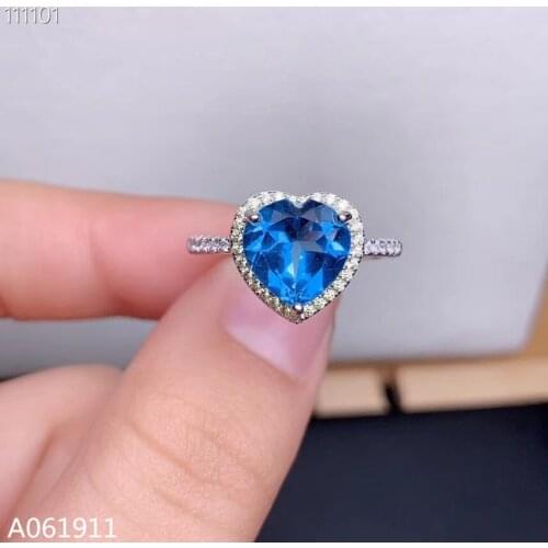 KJJEAXCMY fine jewelry natural blue topaz 925 sterling silver new women ring support test noble