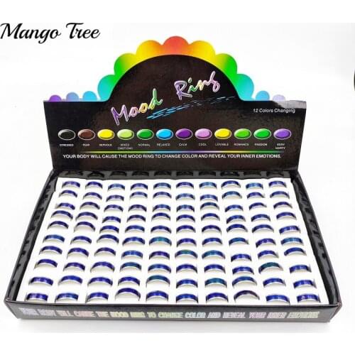 100Pcs/Lot Fashion Change Mood Rings Temperature Control Round 6MM Ring For Women Man Emotion Feeling Changeable Couple Jewelry