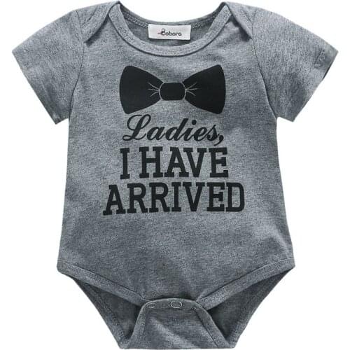 Summer Baby Jumpsuit Newborn Baby Boys Girls Cotton Clothes Short Sleeve Letter Romper Jumpsuit Outfit Gentleman Sunsuit