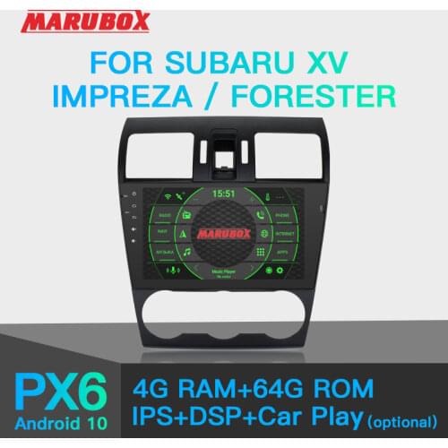 Marubox KD9108 DSP, 64 GB Head Unit for Subaru XV, Impreza 2012 +, Forester 2013, Car Multimedia Player with Android 10, 8 Core