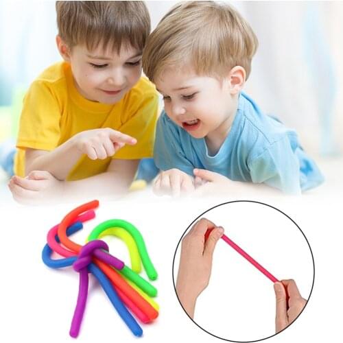 Soft Anti Stress Rope Fidget Noodle Stretch/Pull/Twirl/Wrap/Squeeze Toys Puzzle Baby Early Educational Toy 5/10pcs