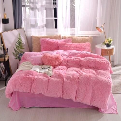 Customized Mink Velvet Bedding Set 18 colors Fleece Duvet Cover Pillowcases without bedsheet Twin Full Queen King Size 3pcs
