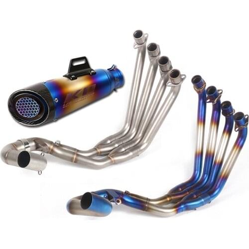 For Honda CBR650F 2014-2018 Motorcycle Exhaust Pipe Header Link Pipe Slip On 51mm Escape No DB Killer Exhaust Tips Carbon Fiber