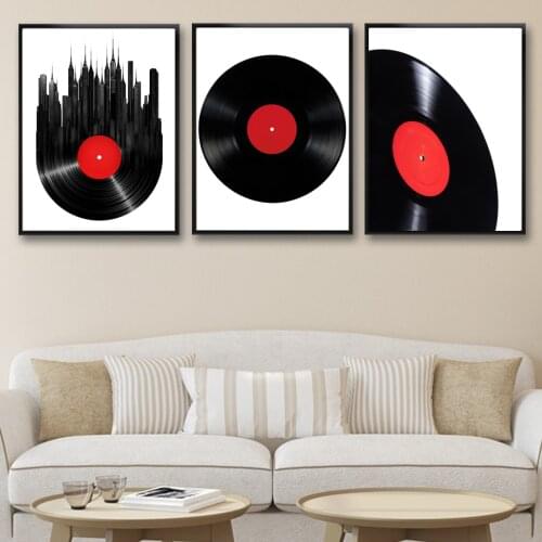 Nordic Classical Vinyl Records CD Wall Art Poster Modern Minimalist Living Room Home Decor Canvas Painting Background No Frame