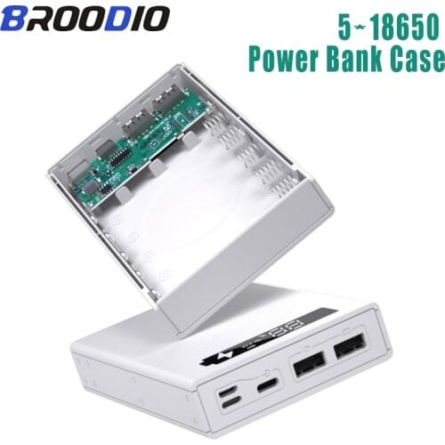 NEW 2021 DIY Shell 5*18650 Power Bank Case Support Quick & Wireless Charger Detachable 18650 battery Holder Charging Box Charge