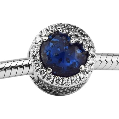 100% 925 Sterling Silver Twilight Blue Crystals Dazzling Snowflake Charms Beads for Jewelry Making Fits Original Charm Bracelets