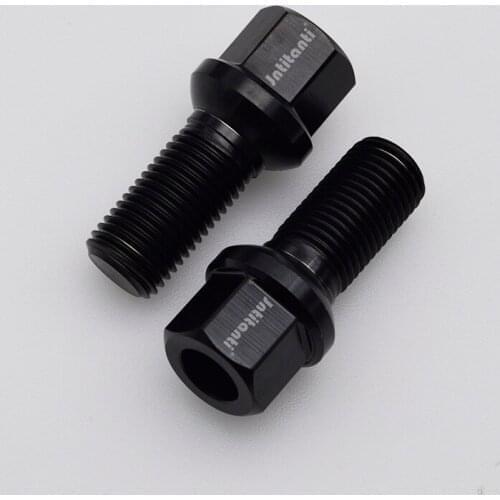 Custom high strength ball seat Gr5 titanium black wheel bolts m14*1.5*35/42 each 10ps