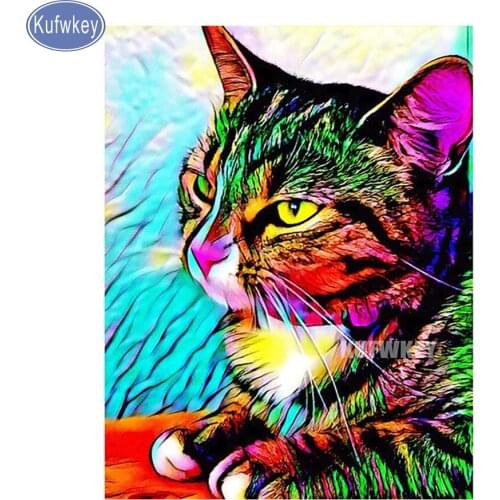 Full,Diamond Embroidery,5D,Diamond,Painting, color cat,3d pictures,Stitch Cross,Diamond Mosaic,beads pictures,home decor,sticker