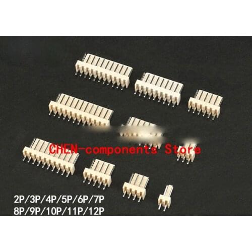 50pcs KF2510 connector 2.54MM straight needle seat 2P/3P/4P/5P/6P/7P--12P
